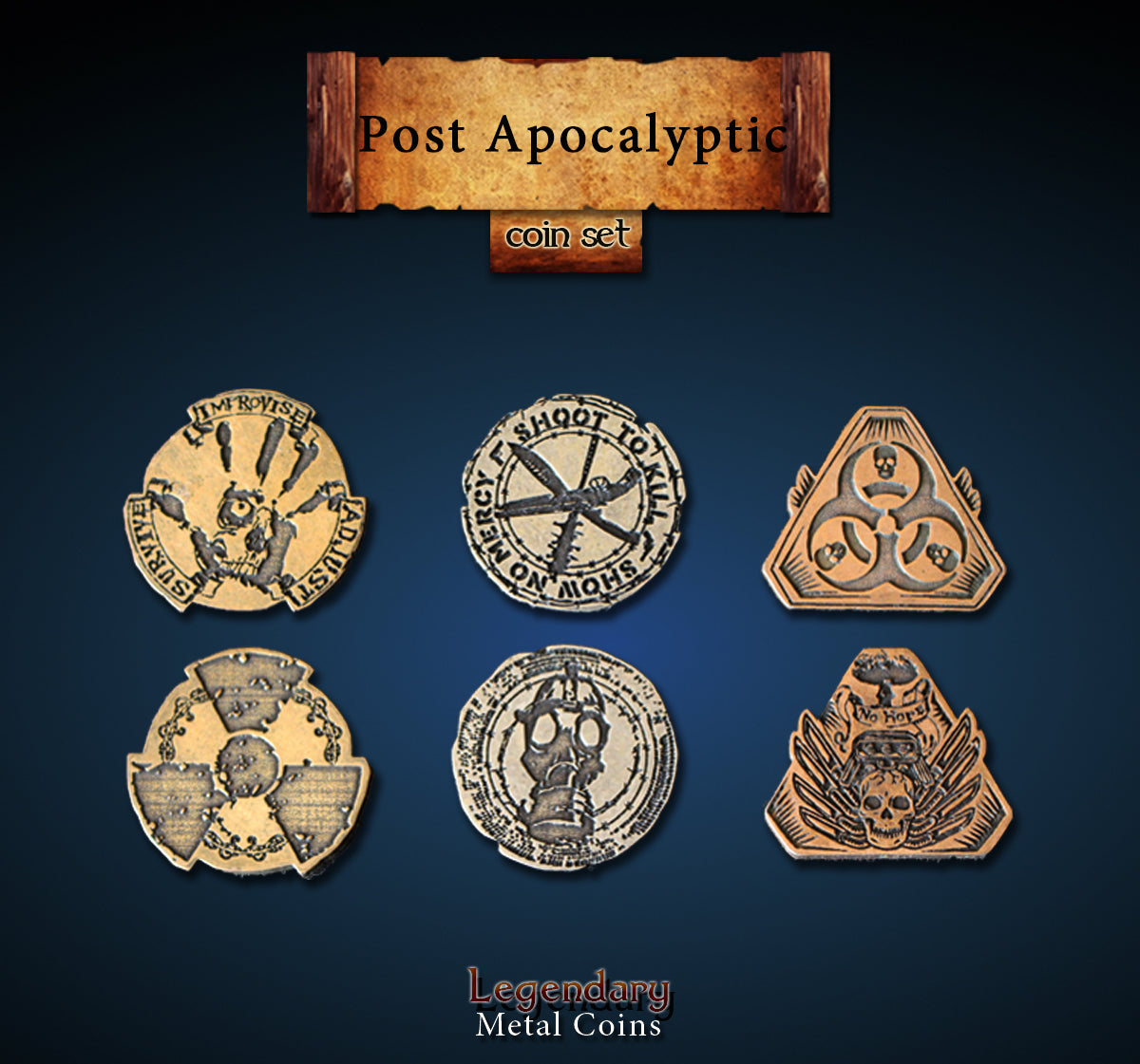 Post Apocalyptic Metal Coin Set