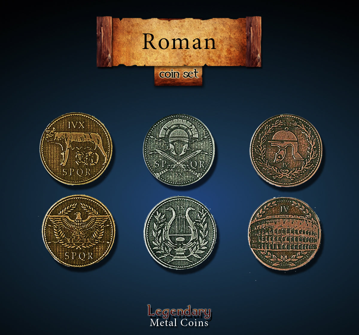 Roman Metal Coin Set