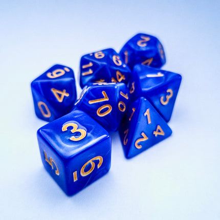 Purple & Gold Marble Dice Set