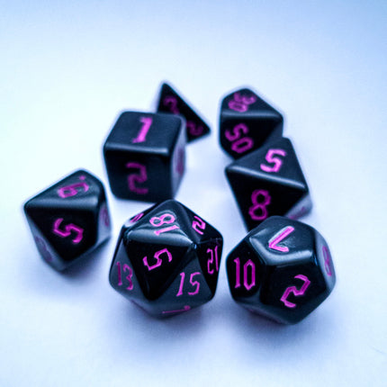 Black with Pink Dice Set