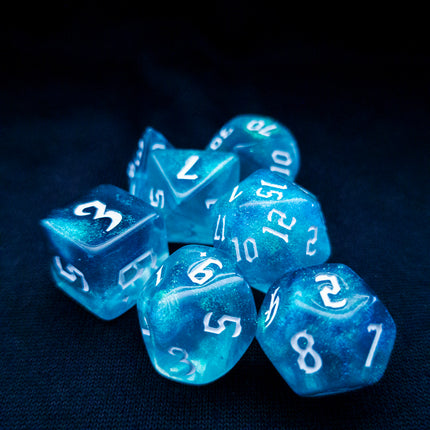 Ocean & Arctic Blue Marble Dice Set