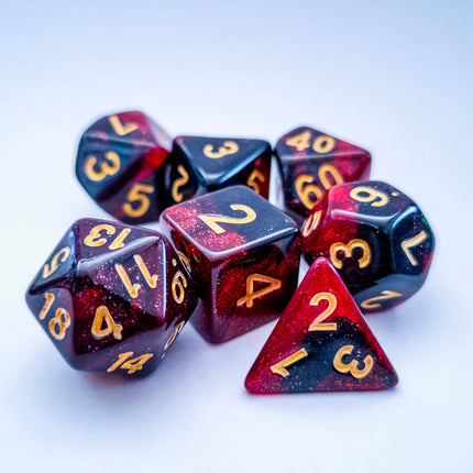 Red & Black Sparkle Dice Set