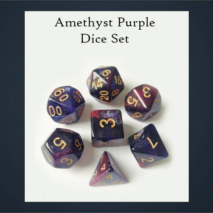 Amethyst Purple Dice Set