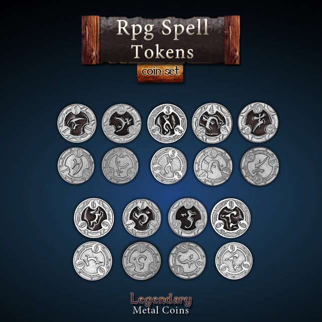 RPG Spell Tokens - Black