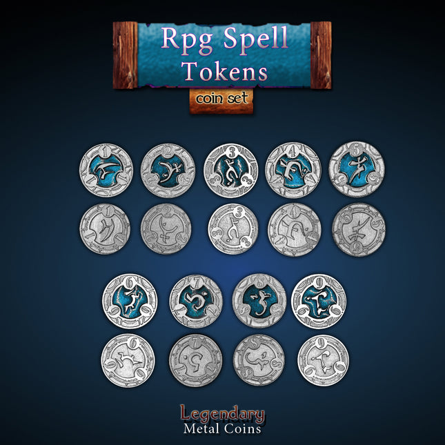 RPG Spell Tokens - Blue