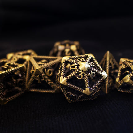 Hollow Dragons- Gold Metal Dice RPG Set