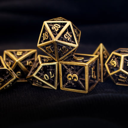 Hollow Swords- Gold Metal Dice RPG Set