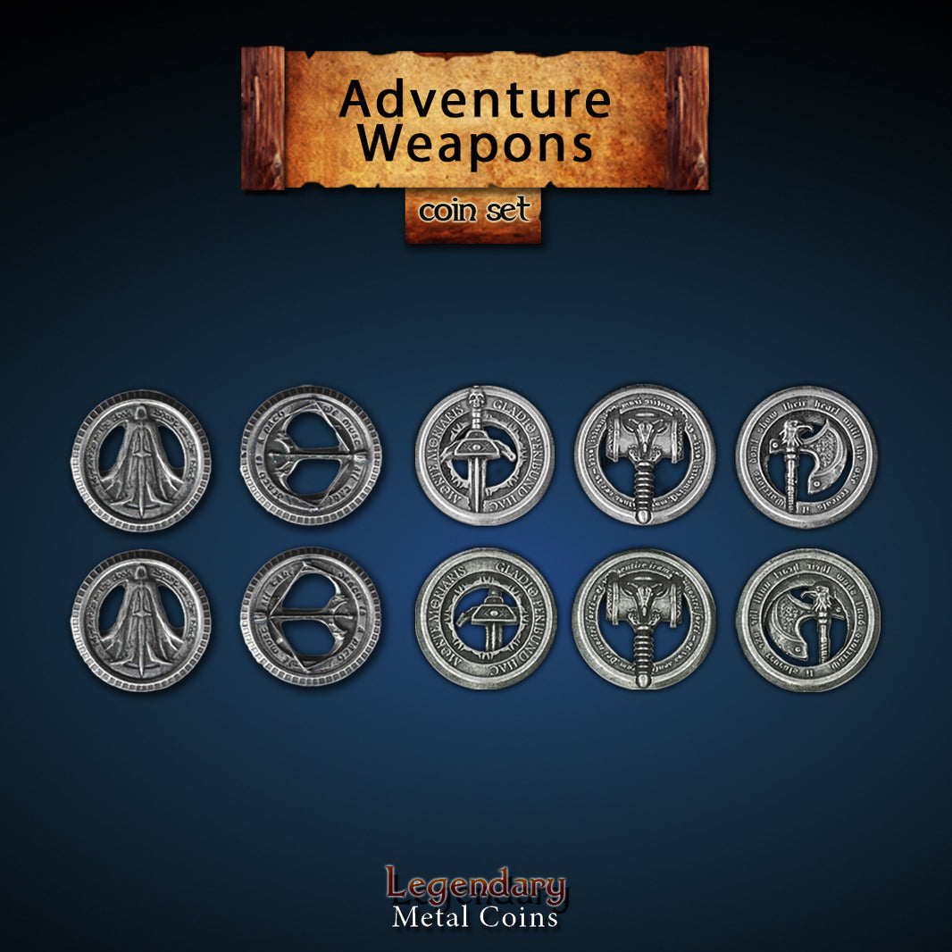 Adventure Weapons Coin Set – Drawlab Entertainment