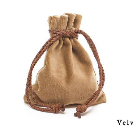 Beige Velvet Pouch