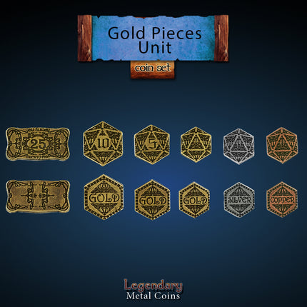 Gold Pieces Units Coin Set
