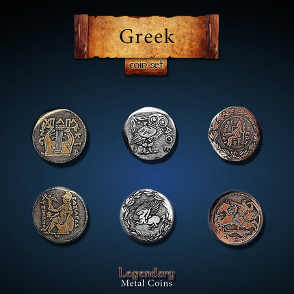 Greek Set-Legendary Metal Coins