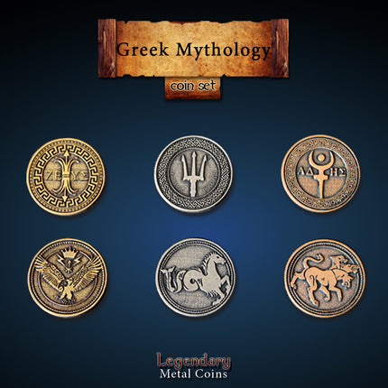 Greek Mythology Metal Coin Set