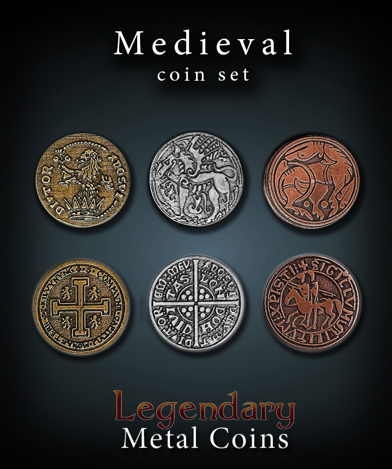 Medieval Set-Legendary Metal Coins | Drawlab Entertainment