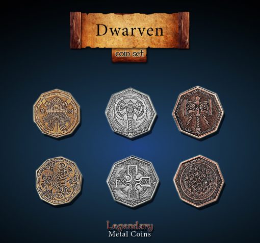 Dwarven Set Legendary Metal Coins Drawlab Entertainment   Dwarven 1 510x476 